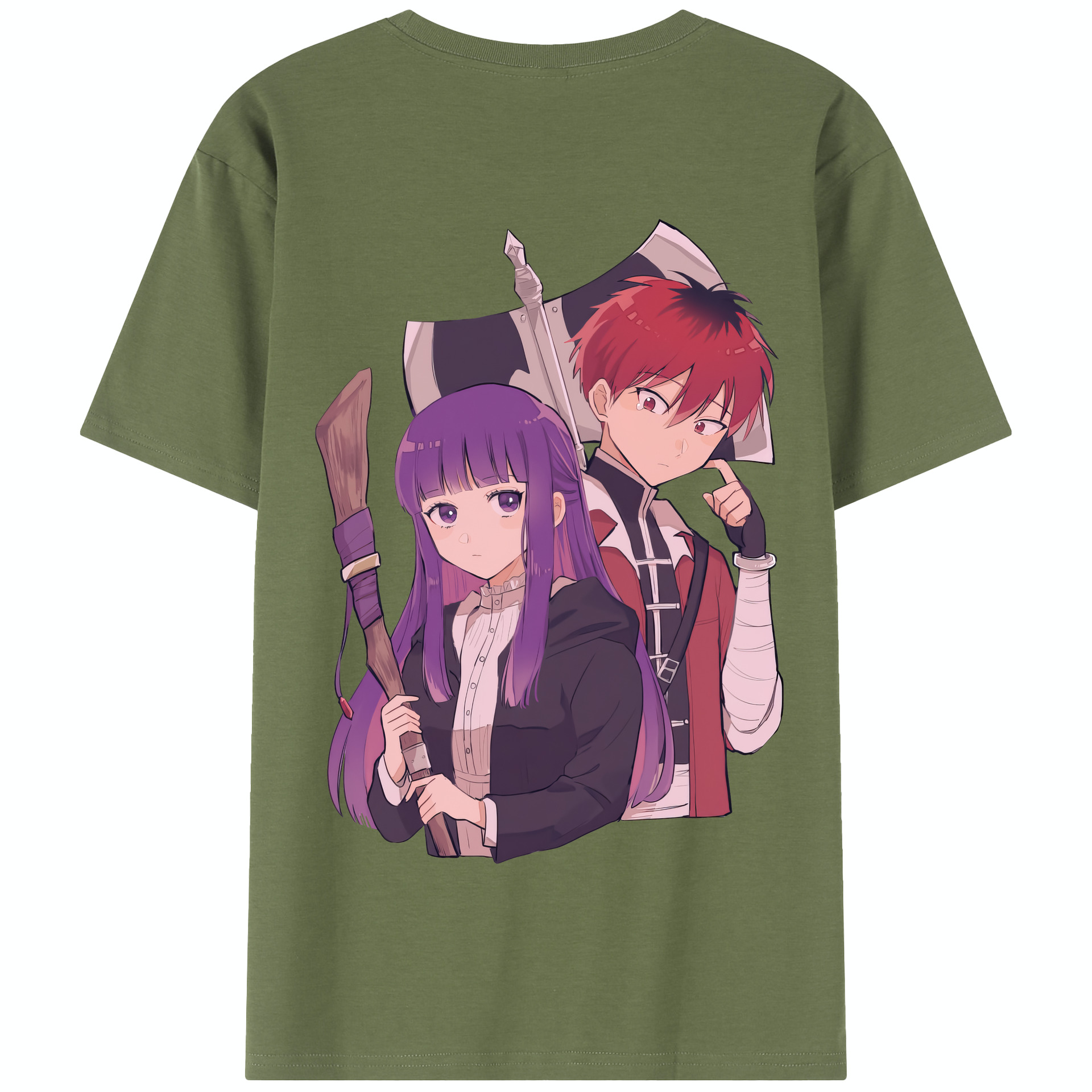 （画像用） 葬送のフリーレン Frieren 綿100％半袖Tシャツ（背面プリント）